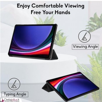 Dirbtinės odos atverčiamas dėklas - juodas (Samsung Tab S9 Plus (SM-X810-SM-X816) Dirbtinės odos atverčiamas dėklas - juodas (Samsung Tab S9 Plus (SM-X810-SM-X816)